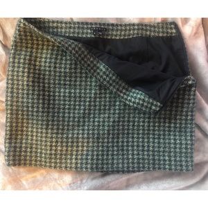 Theory Green Houndstooth Mini skirt